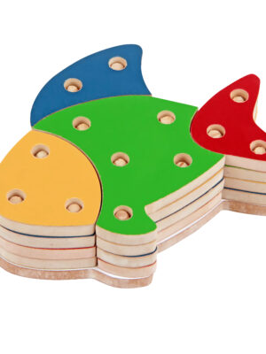 Troque e Encaixe as Cores - Peixe - MDF - 16 Peças