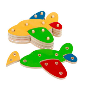 20160527145354d24eitosj3zxa7ley5.jpg Troque e Encaixe as Cores - Avião - MDF - 16 Peças
