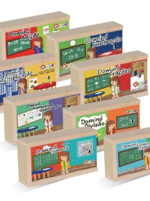 O Dominó Kit Matemática - MDF - 8 Jogos Sortidos
