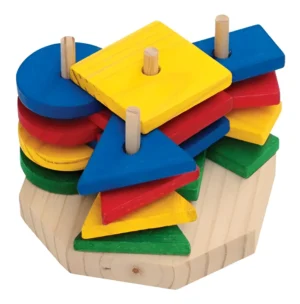 Torre de Formas Geométricas - MDF - 16 Peças