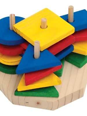 Torre de Formas Geométricas - MDF - 16 Peças