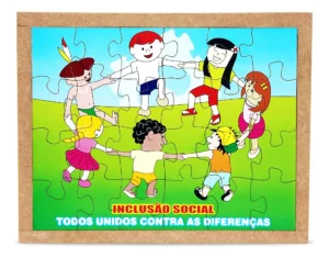 Quebra-Cabeça Inclusão Social - BASE MDF - 24 Peças