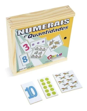 Numerais e Quantidades Jogo com 30 Peças - MDF