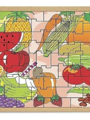 Quebra-Cabeça Frutas e Legumes - Base MDF - 55 Peças