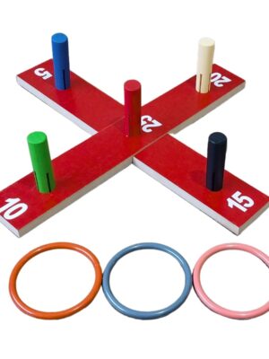 Jogo de Argolas Cruz - MDF - 10 Peças
