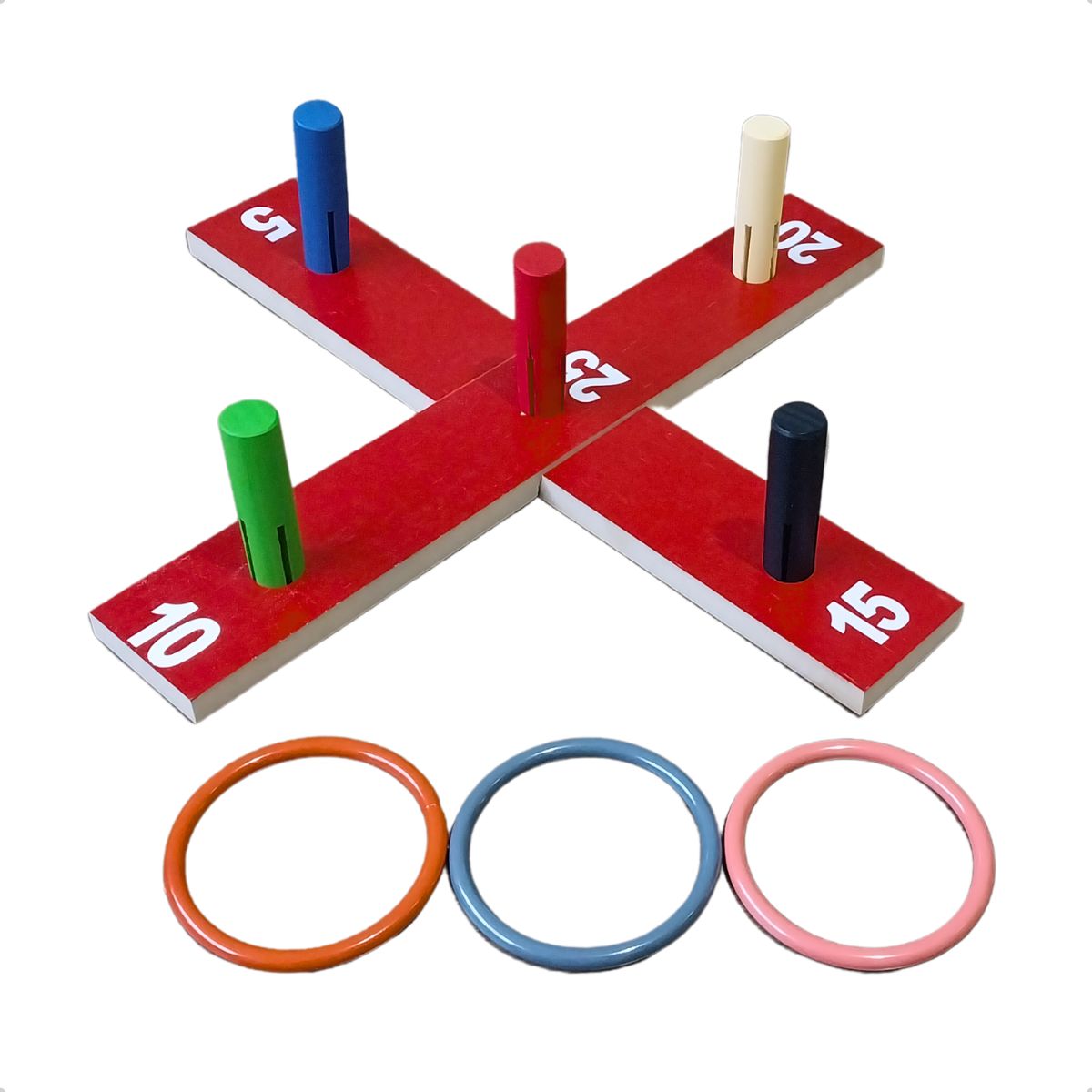 Jogo de Argolas Cruz - MDF - 10 Peças