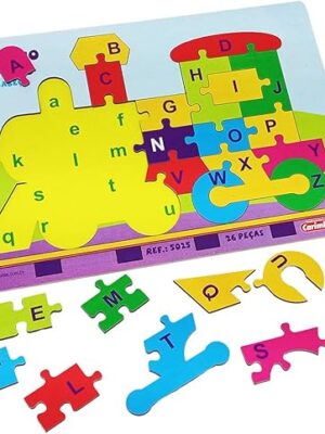 Trenzinho de Letras  Quebra - Cabeça 26 Peças