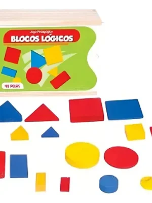 Blocos Lógicos  Em Madeira - 48 Peças