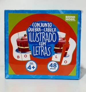 Conjunto Quebra - Cabeça Ilustrado Com Letras - 48 Peças