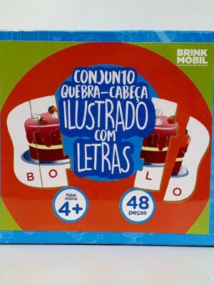 Conjunto Quebra - Cabeça Ilustrado Com Letras - 48 Peças