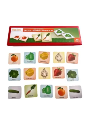 Memória De Frutas, Legumes e  Hortaliças Em MDF- 40 Peças